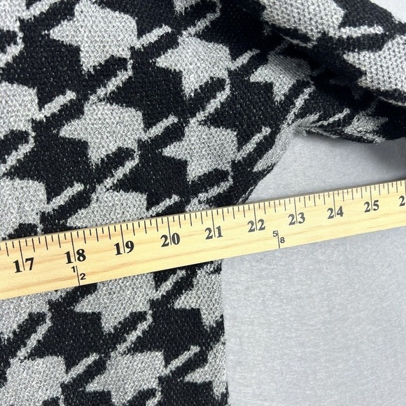 J. Jill Top Size Medium Petite Gray Houndstooth Long Sleeve Sweater Tunic - Picture 7 of 11